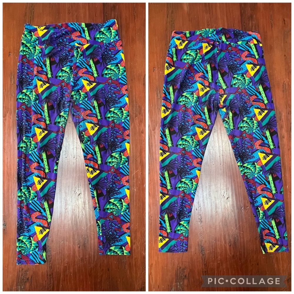 ⭐️ 3/$30 LuLaRoe Funky Bright Graphic Leggings TC